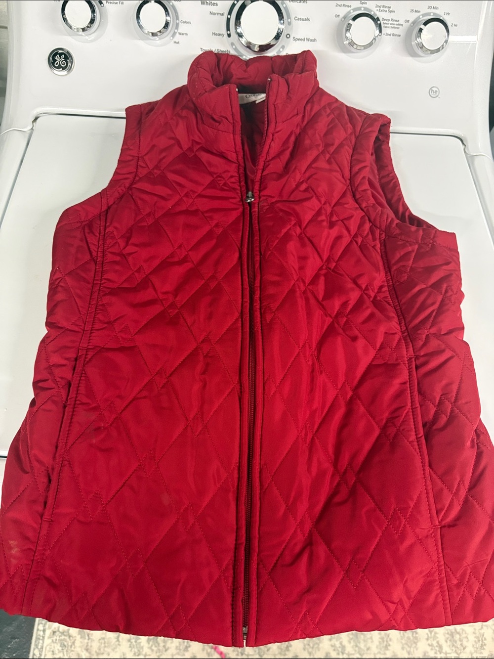croft & barrow Red Quilted Sleeveless Vest